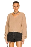Ser.o.ya Syd Distressed Sweater In Tan Wool