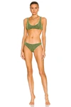 Oseree Lumiére Sparkle Two-piece Bikini In Green