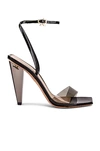 Gianvito Rossi Odyssey Transparent Cone-heel Sandals In Black