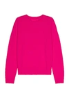 The Elder Statesman Simple Crew-neck Cashmere Jumper In Electric Pink