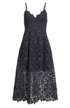 Astr The Label Lace Midi Dress In Navy India Ink