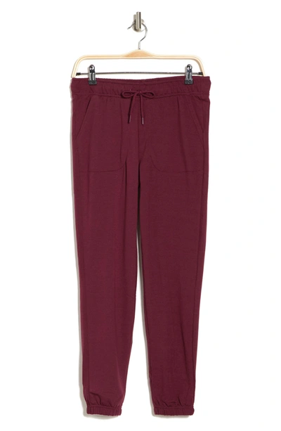 90 Degree By Reflex Terry Brushed Knit Joggers In Windsor Wine