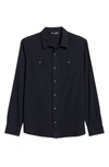 Travismathew Travis Mathew Hefe Regular Fit Flannel Sport Shirt In Black