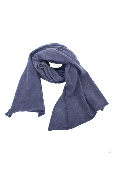 Portolano Lightweight Lambswool Blend Rolled Edge Wrap In Grape