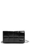 House Of Want We Browse Vegan Leather Wallet Crossbody Bag In Black Sheen