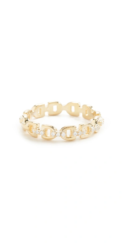 Adinas Jewels Cubic Zirconia Chain Link Ring In Gold