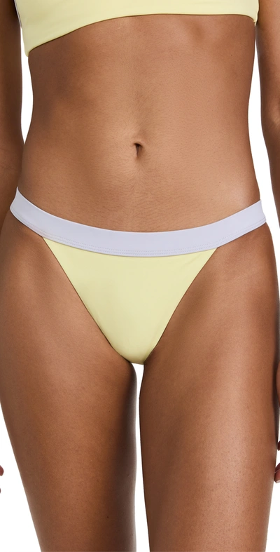 Onia Leila Low-rise High-cut Bikini Bottoms In Yellow