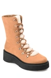 Journee Collection Kannon Faux Fur Trim Tru Comfort Foam Bootie In Tan
