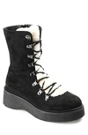 Journee Collection Kannon Faux Fur Trim Tru Comfort Foam Bootie In Black