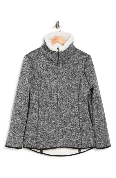 Ookie & Lala Ookie And Lala Faux Shearling Lined Sweater Jacket In Black