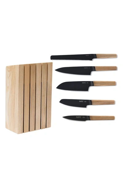 Berghoff International Ron Knife Block 6-piece Set In Natural Wood