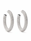 Amina Muaddi Medium Crystal-embellished Hoop Earrings In Silver