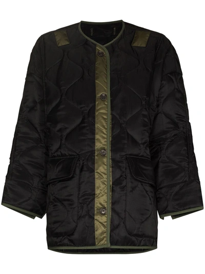 The Frankie Shop Frankie Shop Womens Black Olive Teddy Quilted-shell Jacket