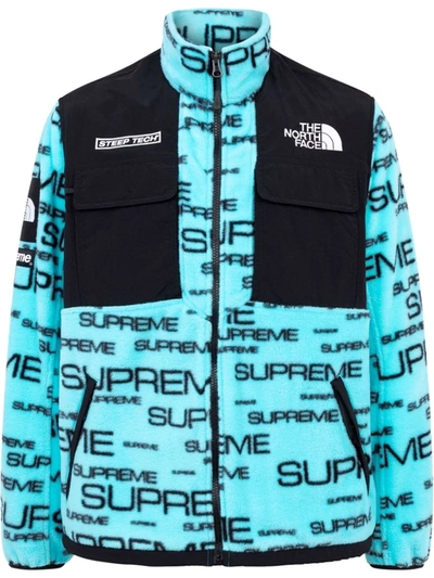 Supreme X The North Face Fleece Jacket In Blue