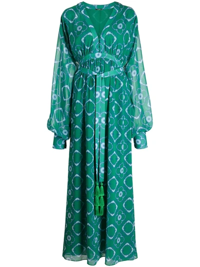 Alexis Women's Skarla Printed Chiffon Maxi Dress In Emerald