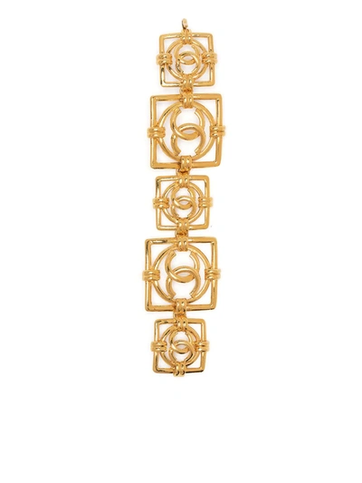 Pre-owned Chanel Cc Logo Bracelet In Gold