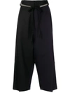 Y'S CROPPED WIDE-LEG TROUSERS