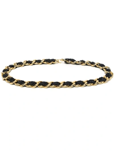 Pre-owned Chanel 1996 Interwoven Chain-link Belt In Gold