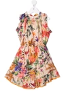 ZIMMERMANN FLORAL-PRINT RUFFLE MINI DRESS