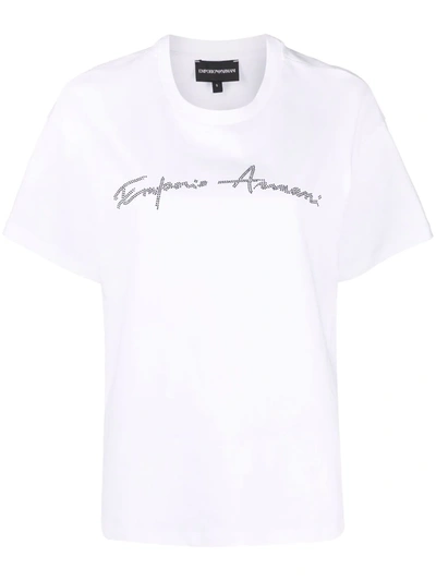 Emporio Armani Logo-print Short-sleeved T-shirt In White
