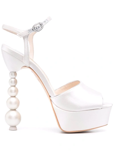 Sophia Webster Natalia Beaded-heel Sandals In Neutrals