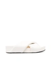 Jil Sander Padded-strap Leather Slides In White