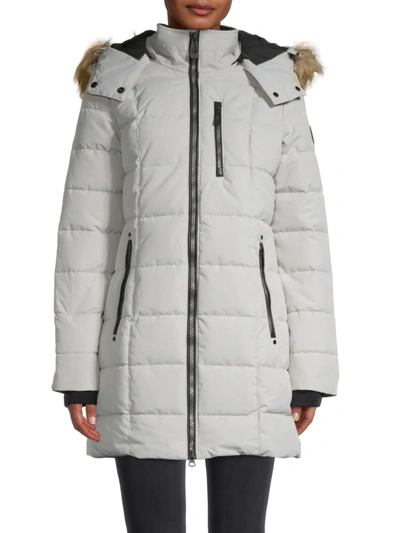 Noize Hannah Faux Fur-trim Parka In Snow