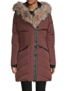 Noize Outerwear Co. Faux Fur-trim Hooded Parka In Mahogany