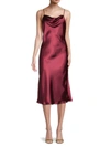 Bebe Solid Satin Bias Camisole In Burgundy