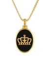 ESQUIRE MEN'S 14K GOLDPLATED STERLING SILVER & BLACK ONYX CROWN PENDANT NECKLACE