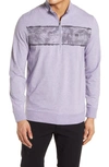 Travismathew Floaties Quarter Zip Pullover In Heather Mulled Grape