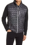 Cutter & Buck Rainier Primaloft Mens Eco Insulated Full Zip Printed Puffer Vest In Black