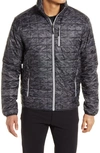 Cutter & Buck Rainier Primaloft Mens Eco Insulated Full Zip Printed Puffer Jacket In Black