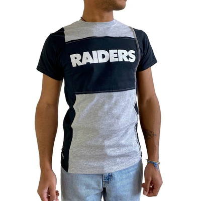 Refried Apparel Men's Heathered Grey Las Vegas Raiders Split T-shirt In Heather Grey