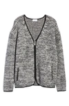 John Elliott Andres Merino Wool & Alpaca Blend Front Zip Cardigan In Quartz