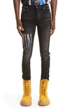 Amiri Wax Mx1 Skinny Jeans In Aged Black