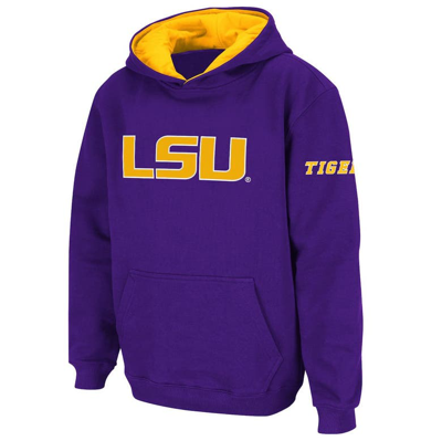 Stadium Athletic Kids' Youth Boys Purple Lsu Tigers Big Logo Pullover Hoodie