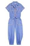 ZIMMERMANN KIDS' ROSA LINEN JUMPSUIT