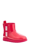 Ugg Classic Clear Mini Rubber Ankle Boots In Pink