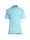 Isaia Men's Slim-fit Cotton Piqué Polo In Teal