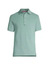Isaia Men's Slim-fit Cotton Piqué Polo In Green