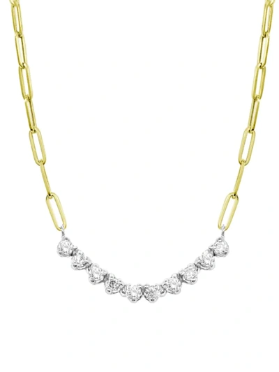 Meira T Women's Mini Riviera 14k Gold & Diamond Paper Clip Necklace In Yellow Gold