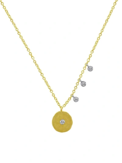Meira T Women's 14k Gold & Diamond Disc Necklace In Yellow Gold
