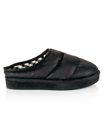 Loeffler Randall Otto Padded Quilted Shell Slippers In Black
