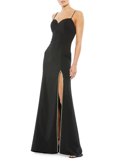 Mac Duggal Ieena Crystal-embellished A-line Gown In Black