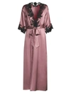 Kiki De Montparnasse Silk Lace-trim Robe In Primrose