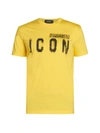 Dsquared2 Icon Spray Printed Cotton Jersey T-shirt In Yellow