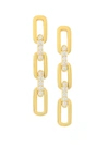 ROBERTO COIN WOMEN'S NAVARRA 18K YELLOW GOLD & DIAMOND TRIPLE-LINK DROP EARRINGS