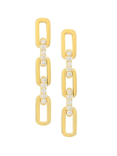Roberto Coin Women's Navarra 18k Yellow Gold & Diamond Triple-link Drop Earrings