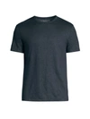 Majestic Stretch Linen Crewneck T-shirt In Marine